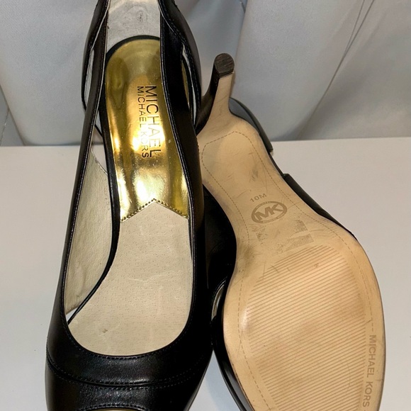 Michael Kors Black Peep Toe Stilettos - Picture 6 of 9